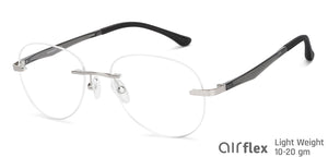 Silver Aviator Rimless Unisex Eyeglasses by Lenskart Air-148337