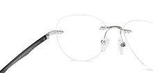 Load image into Gallery viewer, Silver Aviator Rimless Unisex Eyeglasses by Lenskart Air-148337