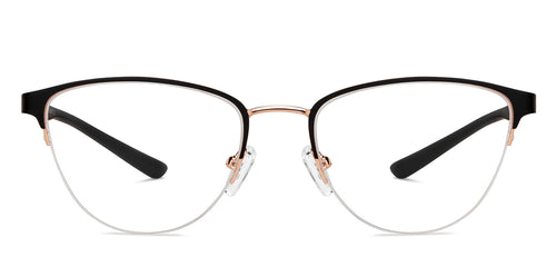 Black Cat Eye Half Rim Unisex Eyeglasses by Lenskart Air-148342