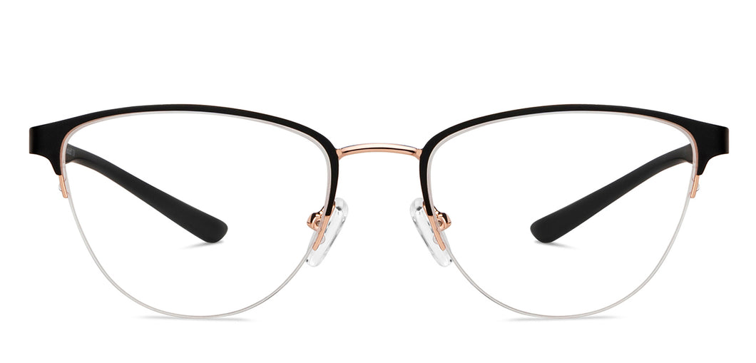 Black Cat Eye Half Rim Unisex Eyeglasses by Lenskart Air-148342