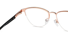 Load image into Gallery viewer, Black Cat Eye Half Rim Unisex Eyeglasses by Lenskart Air-148342