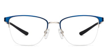 Load image into Gallery viewer, Blue Rectangle Half Rim Unisex Eyeglasses by Lenskart Air-148345