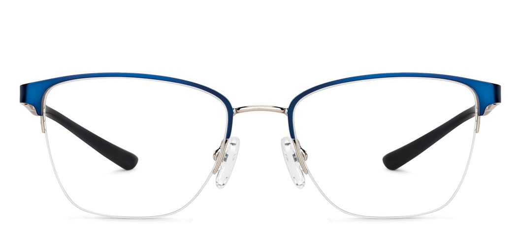Blue Rectangle Half Rim Unisex Eyeglasses by Lenskart Air-148345
