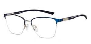 Blue Rectangle Half Rim Unisex Eyeglasses by Lenskart Air-148345