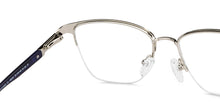 Load image into Gallery viewer, Blue Rectangle Half Rim Unisex Eyeglasses by Lenskart Air-148345