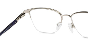 Blue Rectangle Half Rim Unisex Eyeglasses by Lenskart Air-148345