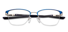 Load image into Gallery viewer, Blue Rectangle Half Rim Unisex Eyeglasses by Lenskart Air-148345