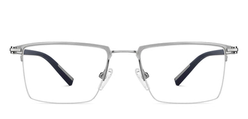Silver Square Half Rim Unisex Eyeglasses by Lenskart Air-148347