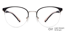 Load image into Gallery viewer, Black Round Half Rim Unisex Eyeglasses by Lenskart Air-148350