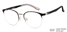 Load image into Gallery viewer, Black Round Half Rim Unisex Eyeglasses by Lenskart Air-148350