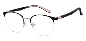 Black Round Half Rim Unisex Eyeglasses by Lenskart Air-148350