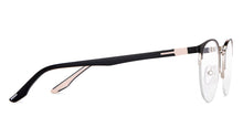 Load image into Gallery viewer, Black Round Half Rim Unisex Eyeglasses by Lenskart Air-148350