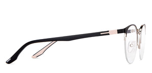 Black Round Half Rim Unisex Eyeglasses by Lenskart Air-148350