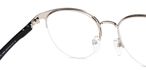 Black Round Half Rim Unisex Eyeglasses by Lenskart Air-148350