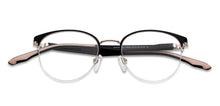 Load image into Gallery viewer, Black Round Half Rim Unisex Eyeglasses by Lenskart Air-148350