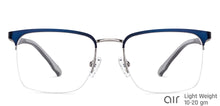 Load image into Gallery viewer, Blue Square Half Rim Unisex Eyeglasses by Lenskart Air-148351
