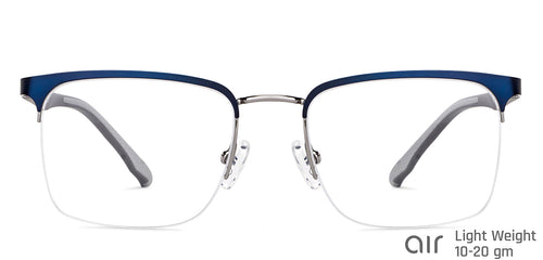 Blue Square Half Rim Unisex Eyeglasses by Lenskart Air-148351