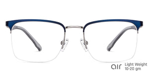 Blue Square Half Rim Unisex Eyeglasses by Lenskart Air-148351