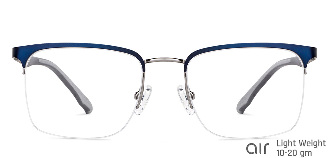 Blue Square Half Rim Unisex Eyeglasses by Lenskart Air-148351