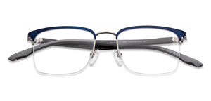 Blue Square Half Rim Unisex Eyeglasses by Lenskart Air-148351