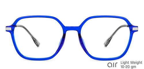 Blue Hexagonal Full Rim Unisex Eyeglasses by Lenskart Air-148999