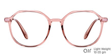 Load image into Gallery viewer, Pink Round Full Rim Unisex Eyeglasses by Lenskart Air-149010