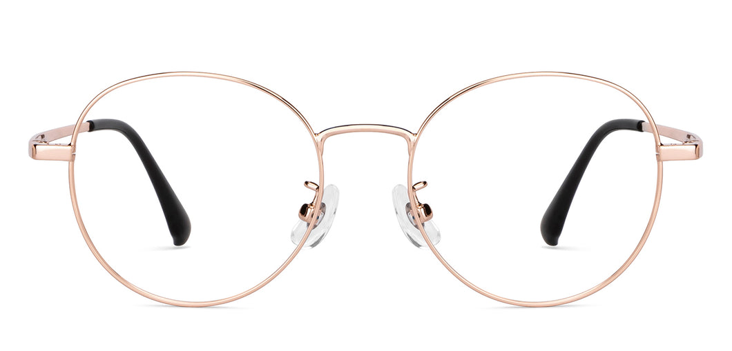 Gold Round Full Rim Unisex Eyeglasses by Lenskart Air-202154
