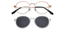Load image into Gallery viewer, Gold Round Full Rim Unisex Eyeglasses by Lenskart Air-202154