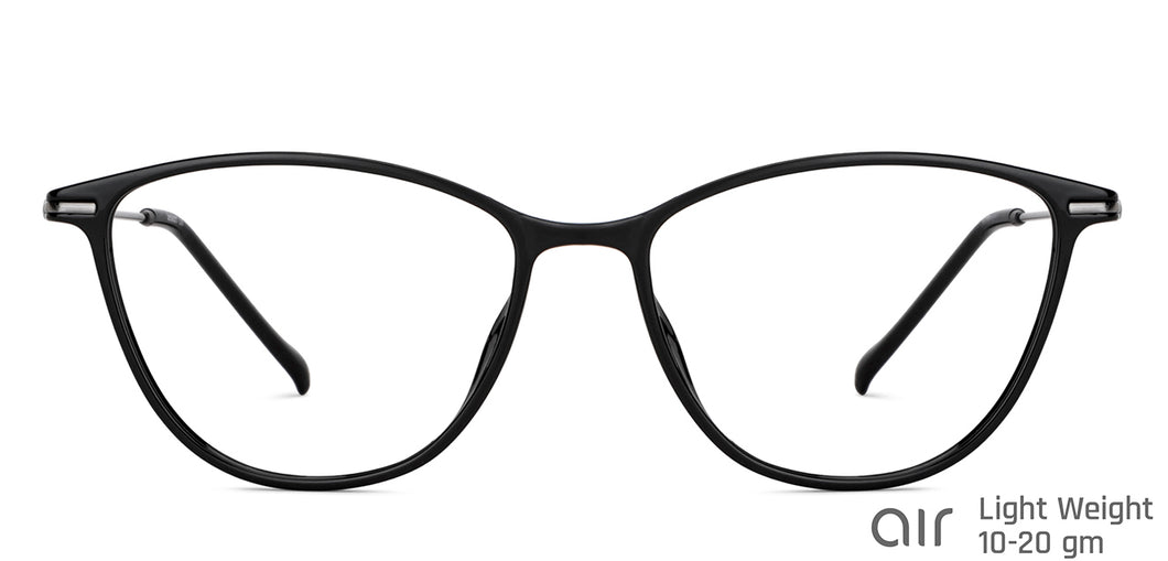 Black Cat Eye Full Rim Unisex Eyeglasses by Lenskart Air-149521