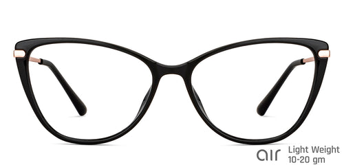 Black Cat Eye Full Rim Unisex Eyeglasses by Lenskart Air-149498