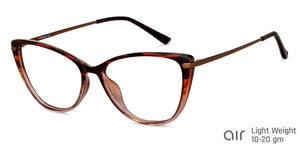 Brown Cat Eye Full Rim Unisex Eyeglasses by Lenskart Air-149499
