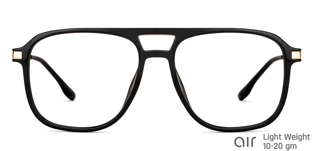 Black Aviator Full Rim Unisex Eyeglasses by Lenskart Air-149506