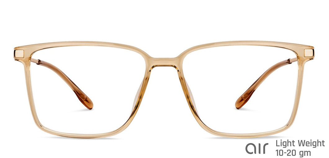 Gold Square Full Rim Unisex Eyeglasses by Lenskart Air-149508