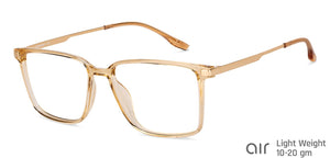 Gold Square Full Rim Unisex Eyeglasses by Lenskart Air-149508
