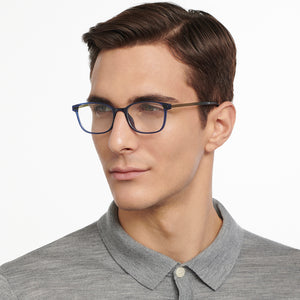 Blue Rectangle Full Rim Unisex Eyeglasses by Lenskart Air-149787