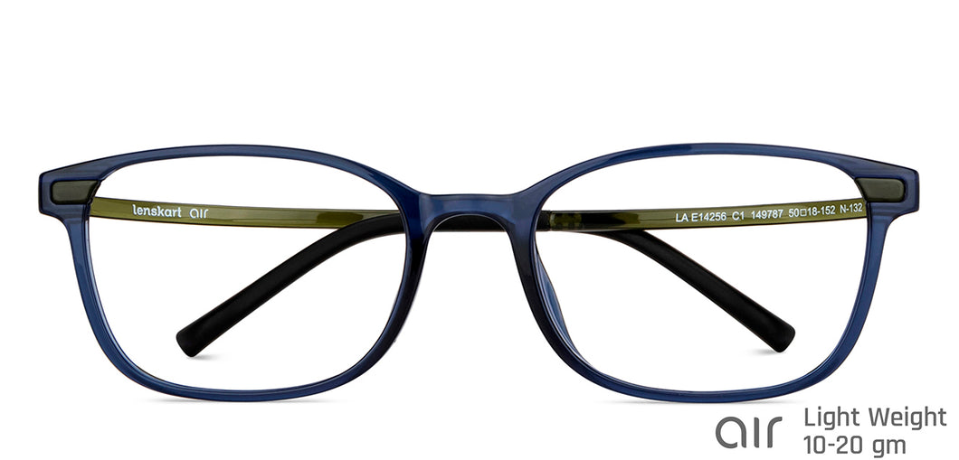 Blue Rectangle Full Rim Unisex Eyeglasses by Lenskart Air-149787