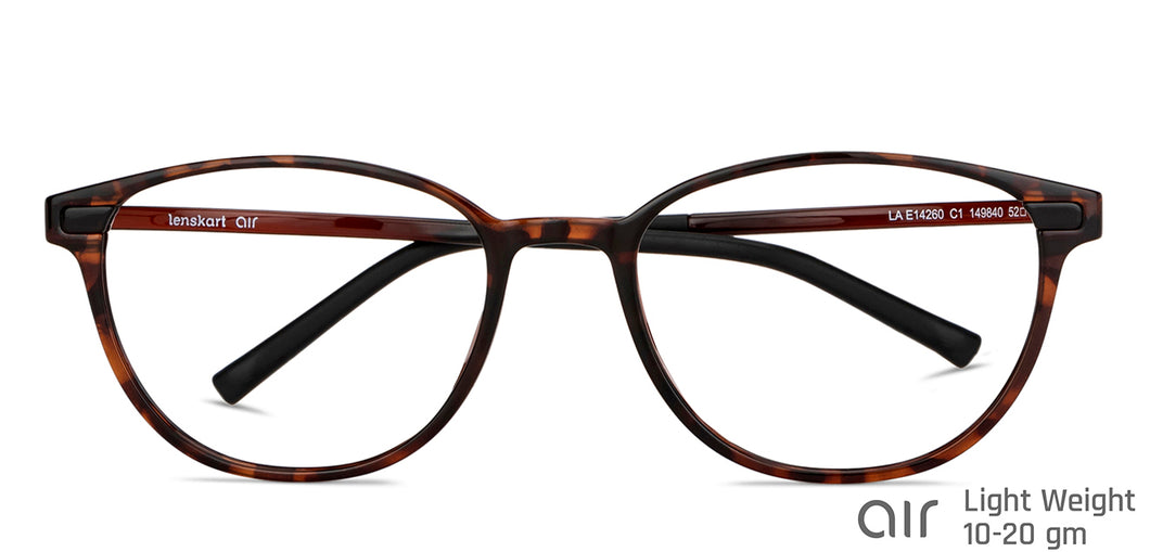 Tortoise Round Full Rim Unisex Eyeglasses by Lenskart Air-149840