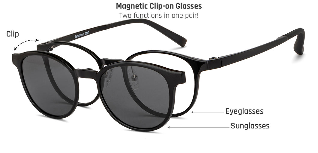 Black Round Full Rim Unisex Eyeglasses by Lenskart Air-150090