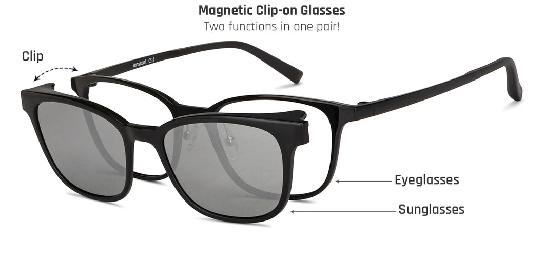 Black Rectangle Full Rim Unisex Eyeglasses by Lenskart Air-150095