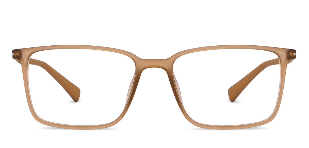 Brown Rectangle Full Rim Unisex Eyeglasses by Lenskart Air-150601