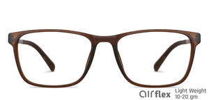 Brown Rectangle Full Rim Unisex Eyeglasses by Lenskart Air-150809