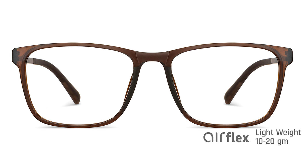 Brown Rectangle Full Rim Unisex Eyeglasses by Lenskart Air-150809