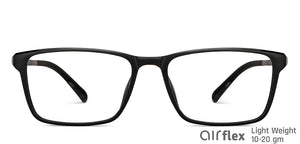 Black Rectangle Full Rim Unisex Eyeglasses by Lenskart Air-150816