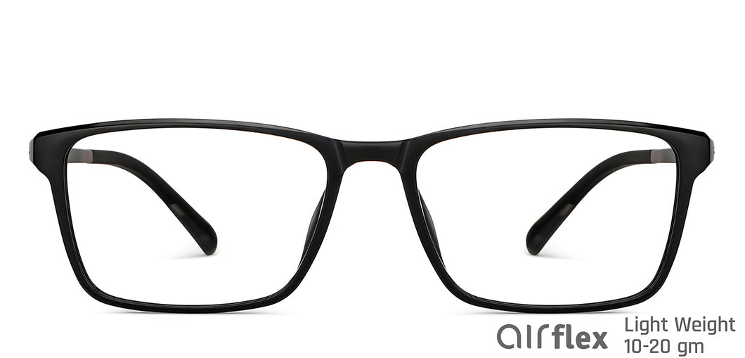 Black Rectangle Full Rim Unisex Eyeglasses by Lenskart Air-150816