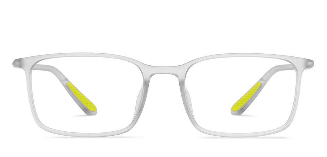 Grey Transparent Rectangle Full Rim Unisex Eyeglasses by Lenskart Air-211956