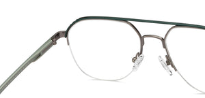 Green Aviator Half Rim Unisex Eyeglasses by Lenskart Air-200219