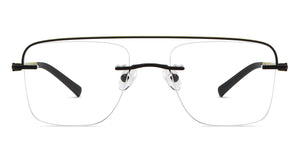 Black Rectangle Rimless Unisex Eyeglasses by Lenskart Air-200226