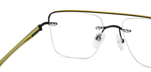 Black Rectangle Rimless Unisex Eyeglasses by Lenskart Air-200226