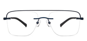 Blue Rectangle Rimless Unisex Eyeglasses by Lenskart Air-200227