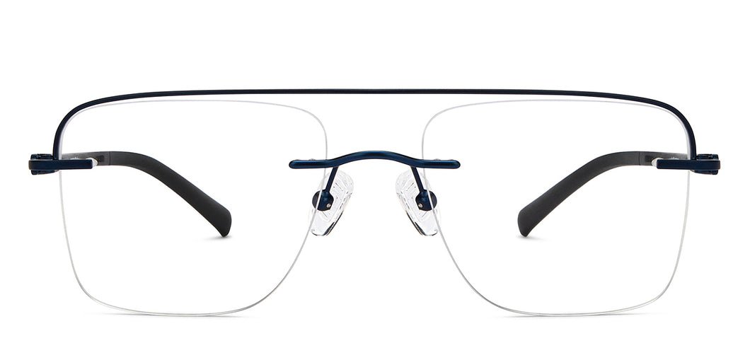 Blue Rectangle Rimless Unisex Eyeglasses by Lenskart Air-200227